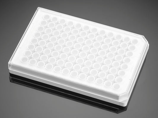 Falcon® 96 Well White Flat Bottom TC-Treated Microtest Assay Plate, with Lid, Sterile, 5/Pack, 50/Case