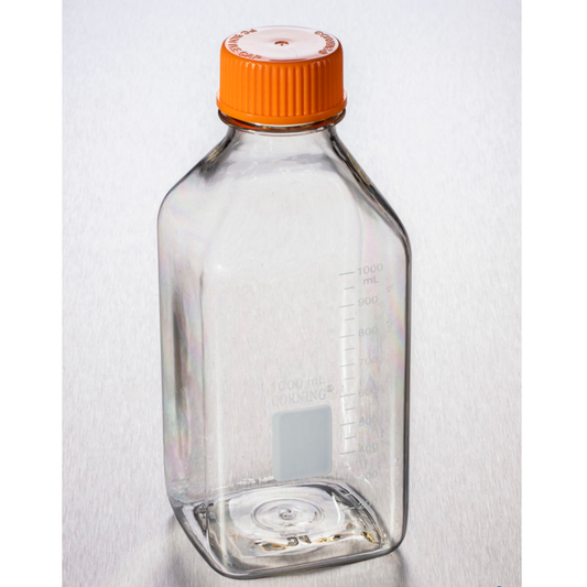 Square PC storage bottle, Corning