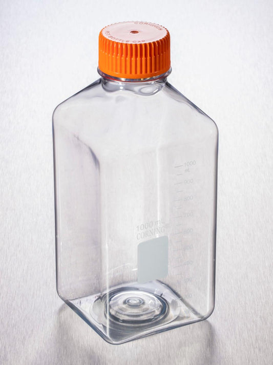 Square PET Storage Bottles with 45 mm Caps, Corning