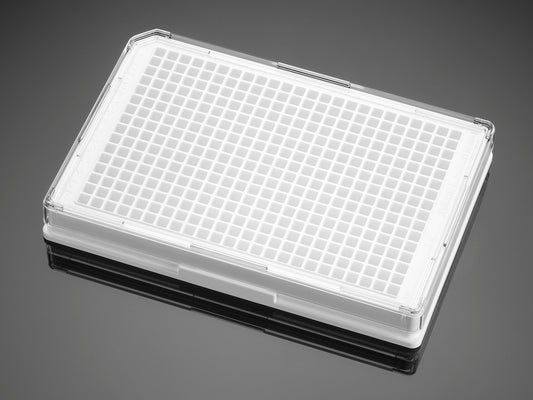 FalconĀ® 384 Well White Flat Bottom TC-Treated Microtest Microplate, with Lid, Sterile, 5/Pack, 50/Case