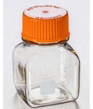 Square PC storage bottle, Corning