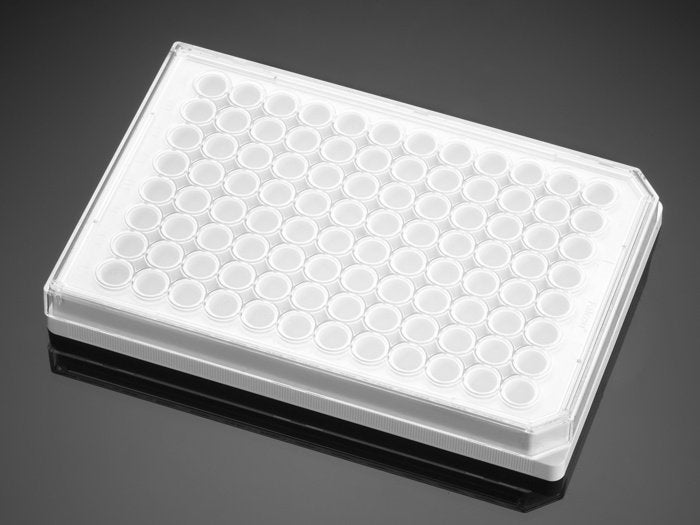 Corning® BioCoat™ Collagen I 96 Well White/Opaque Flat Bottom TC-Treated Microplate, with Lid, 5/Case