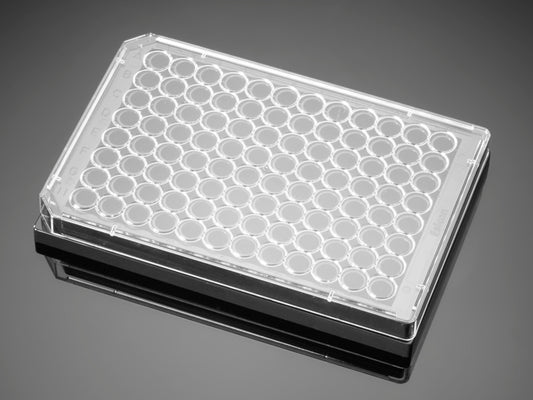 Corning® BioCoat™ Collagen I 96 Well Black/Clear Flat Bottom TC-Treated Microplate, with Lid, Nonsterile, 5/Case