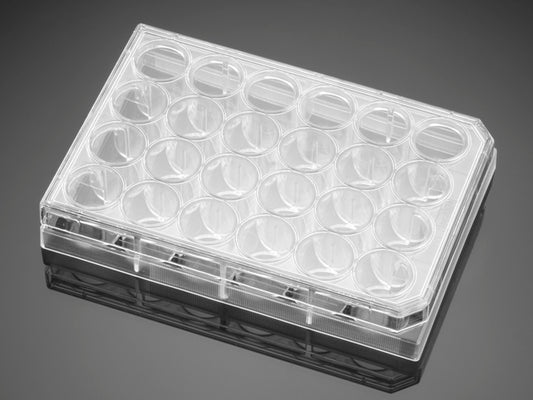 Corning® BioCoat™ Collagen I 24 Well Clear Flat Bottom TC-Treated Multiwell Plate, with Lid, Nonsterile, 5/Pack, 50/Case