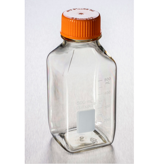 Square PC storage bottle, Corning