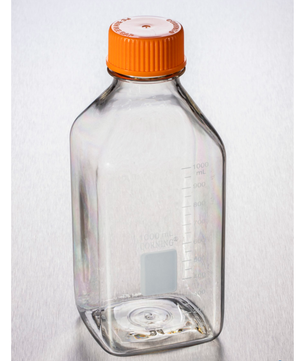 Square PC storage bottle, Corning