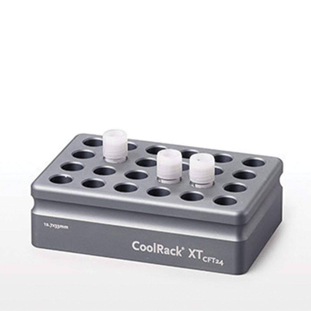 CoolRack® XT CFT24, holds 24 cryovial or FACS tubes, with 