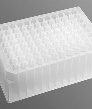 Microplate, Deep Well, 96 Well, Polypropylene,Clear, Round Bottom, Round Wells, no Lid, Axygen