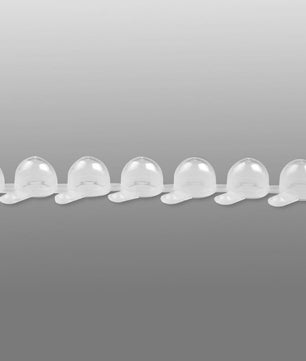 Cap for Mini Tube, 8 Strip, Polypropylene, Clear