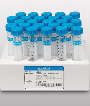 15ml & 50ml Sterile Polypropylene Centrifuge Tubes, Appleton
