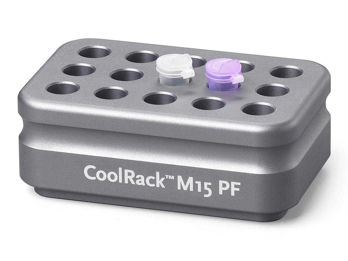 CoolRack M15-PF, gray, holds 15 x 1.5ml microfuge tubes, tapered wells ...