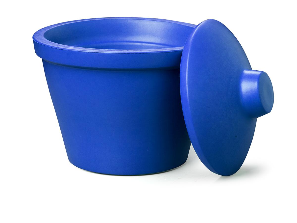 Ice bucket with lid, round, 4L, blue – Appleton Woods | UK Lab Supplies