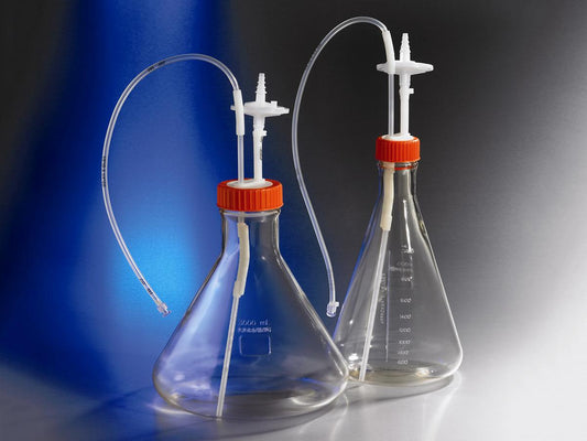 Polycarbonate Erlenmeyer Flask with 1/8 Dip Tube, 0.2 µm Vent, Male Luer Lock, Sterile, Corning