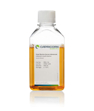 Fetal Bovine Serum Advanced, Collected in South America, Capricorn Scientific