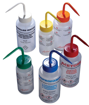 500ml LDPE wash bottle, non-venting, wide neck, PP Closure, Azlon