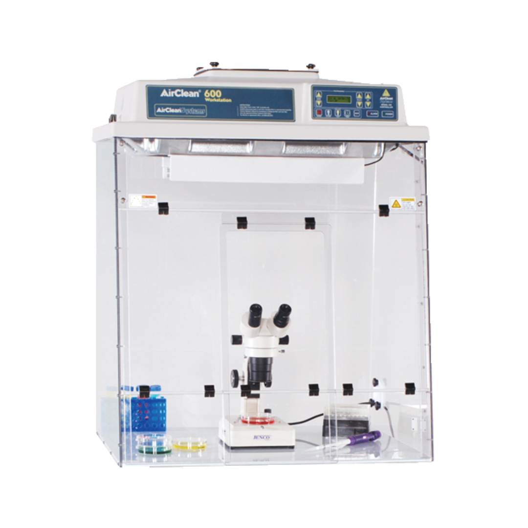 AirClean 48-inch updraft microscope enclosure – original catalogue image