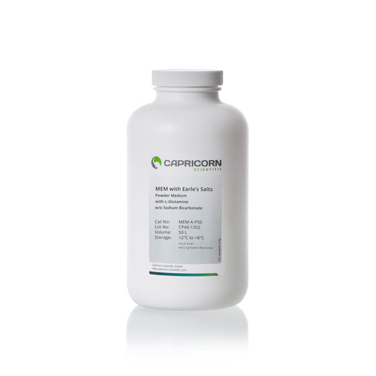 MEM with Earles Salts, powder medium, with L-Glutamine, w/o Sodium Bicarbonate, Capricorn Scientific