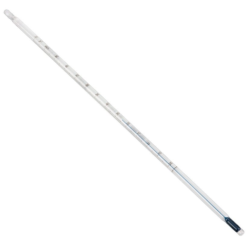 Teflon coated thermometer for -20 to 110° C, with 1° resolution, 305 mm long, 76 mm immersion