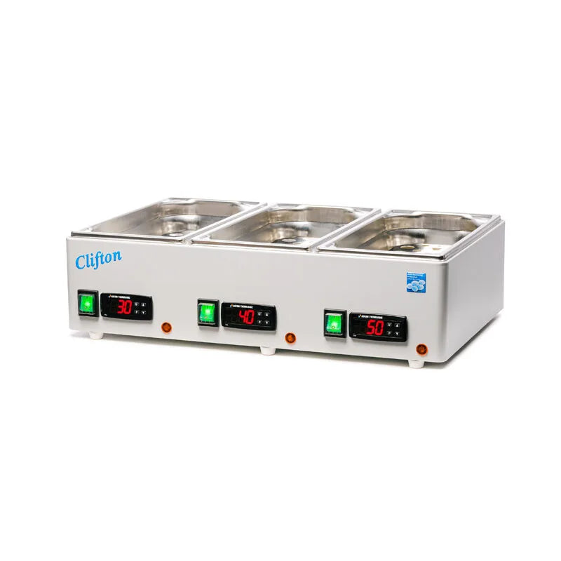 Digital TripleBath complete with Stainless Steel Perforated False Bases, Clifton