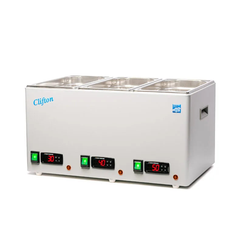 Digital TripleBath complete with Stainless Steel Perforated False Bases, Clifton