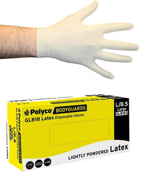 Latex gloves, pre-powdered, Bodyguards