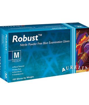 Robust® gloves, micro-textured, blue, powder-free nitrile, Supermax