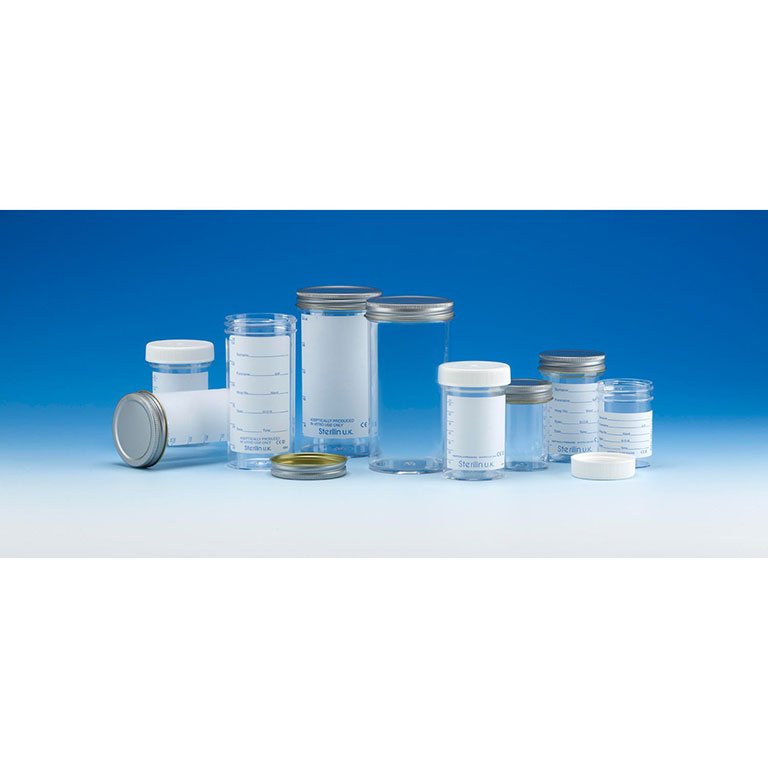 Polystyrene Sample Containers, Plastic Cap, Double Bagged, Sterilin ...