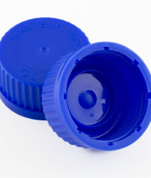 Reagent Bottle Caps and Pouring Rings, Blue, GL32, Duran